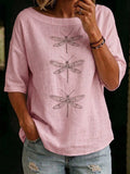 Cozy & Elegant Boat-neck Cotton-linen Shirt