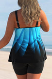 Plus Size Blue Ombre Tankini Set