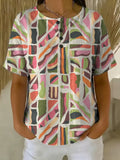 Women's Vintage Pattern Art Print Casual Cotton Shirt