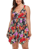 Multi Floral Two Piece Handkerchief Swimdress set