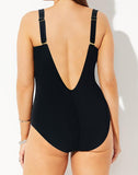 Flower Back Cut Out Underwire One Piece Swimsuit