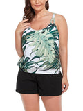 Grand Palms Loop Strap Blouson Tankini with Cargo Swim Short
