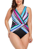 Rainbow Bay Surplice One Piece Swimsuit