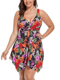 Multi Floral Two Piece Handkerchief Swimdress set