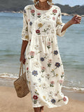 Women's Casual Floral Print Round Neck Dress
