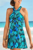 High Neck Wrap Swimdress