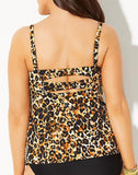 Ocelot Print Faux Flyaway Underwire Tankini Set