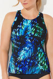 Resistant Lycra Xtra Life High Neck Racerback Tankini Set with Bike Short