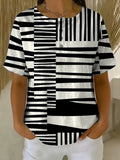 Women's Geometric Art Print Casual Cotton Shirt