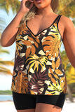 Plus Size Floral Printed Tankini Set