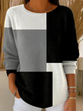 Women's Geometric Pattern Art Print Casual Pullover Sweater