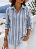 Women's Waffle Polo Shirts Casual Shirt Summer Tops Graphic Geometric Vintage Stylish Long Sleeve Turndown Regular Tops
