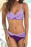 Stripe Bandage String Bikini