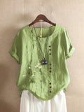 Crew Neck Short Sleeve Casual Shift Top