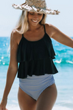 Stripe Print Cute Tankini Set