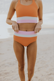 Madi Textured Color Block Bikini Set