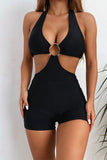 O-Rings Hollow Out Halter One Piece