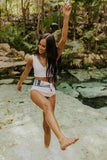 Gray Houndstooth Bikini Set