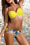 Sexy Gathered Print Bikini