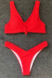 Sexy V-Neck Knotted Bikini