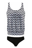 Wavy Stripes Print Tankini