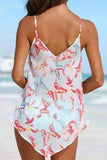 Butterfly Print Three Piece Suit Tankini