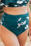 Green Wave Crop Orchid Bikini Set