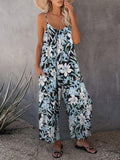 Multicolor Print Loose Sling Jumpsuit