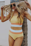 Textured Malibu Cut Back Crop Bikini Set