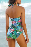 Halter Flowral Print One Piece