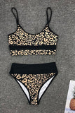 Leopard Joint High Waist String Bikini