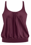 Wine Oversized Tankini Set