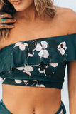 Green Wave Crop Orchid Bikini Set