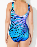 Blue Stripes Scoopneck One Piece Swimsuit