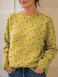 Women's Flying Bees Art Print Knit Pullover Sweater