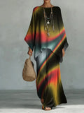 Gradient Lightwave Decorative Pattern Linen Cotton Top And Wide-leg Pants Two-piece Set