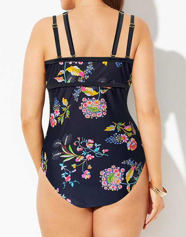 Flower Cut One Piece Swimsuit