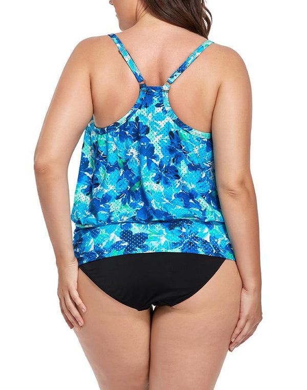 Water Orchid Lightweight Blouson Tankini Set