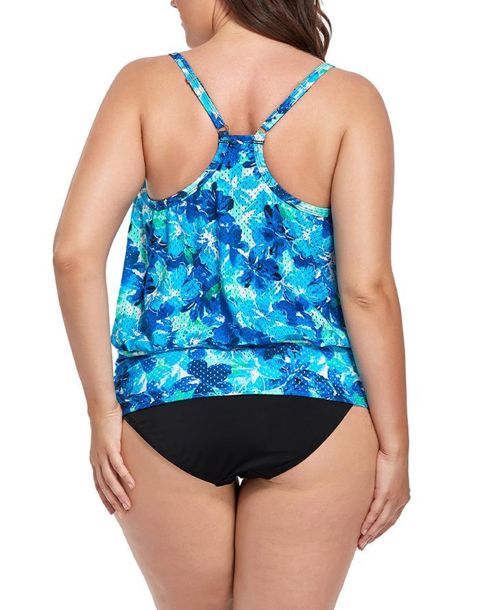 Water Orchid Lightweight Blouson Tankini Set
