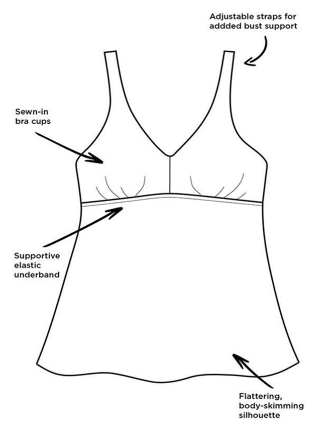 Mint Medallion V-NECK Flowy Tankini Set