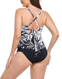 Leaves Scarf X-Back Tankini Set