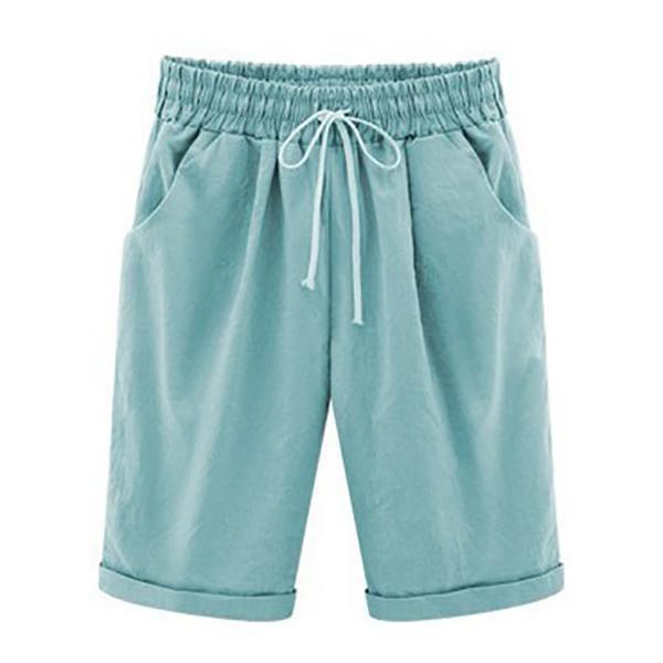 Plus Size Pockets Casual Shorts