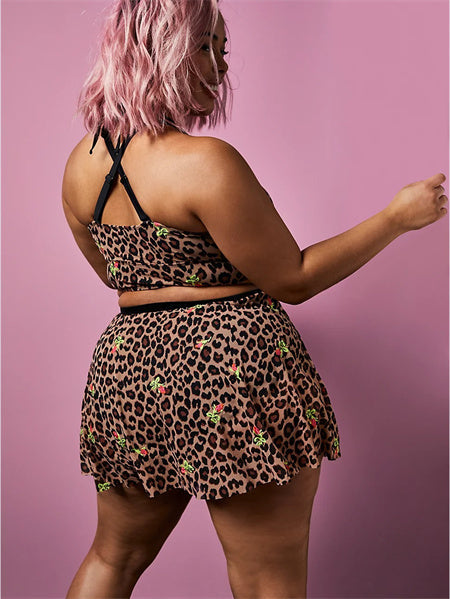 Leopard Floral Mesh Swimwear