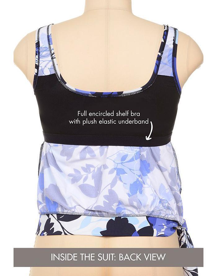 Dew Drops Side Tie Blouson Tankini