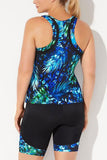 Resistant Lycra Xtra Life High Neck Racerback Tankini Set with Bike Short