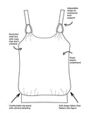 Red Loop Strap Blouson Tankini with Cargo Swim Short