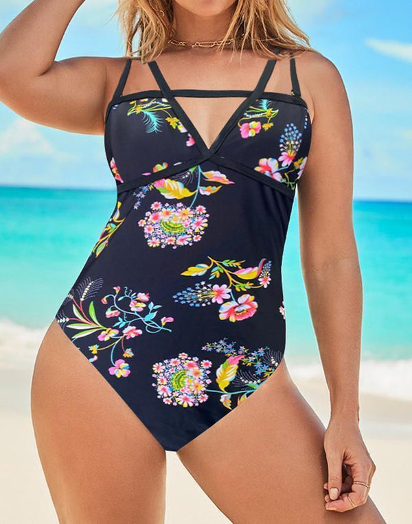 Flower Cut One Piece Swimsuit