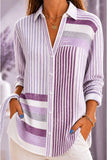 Women's Waffle Shirt Casual Shirt Summer Tops Ombre Floral Graphic Elegant Vintage Stylish Long Sleeve Turndown Long Tops