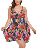 Multi Floral Two Piece Handkerchief Swimdress set