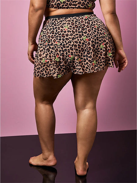Leopard Floral Mesh Swimwear